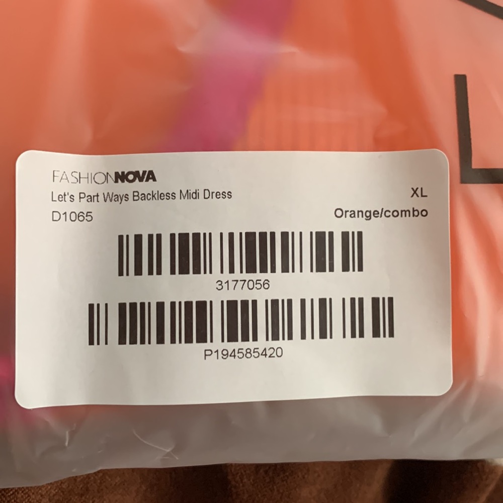 Pink and Orange Midi Dress - Picture 5 of 7